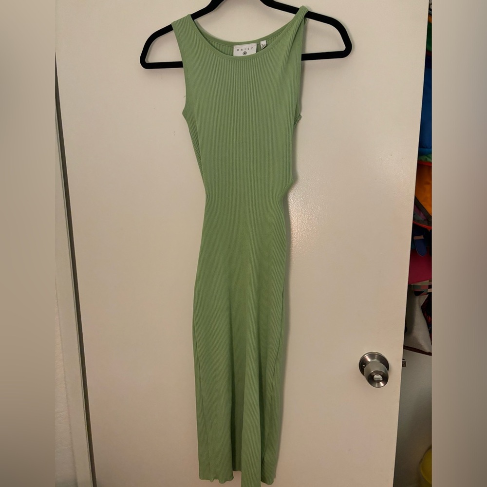 Green dress with cutouts